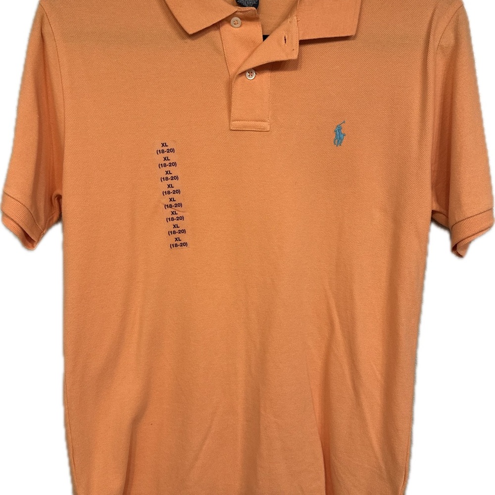 Light Orange Polo Shirt with Embroidered Logo and Breathable Fabric